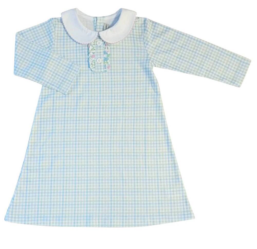 NEW MARCO & LIZZY kids' christina & cameron plaid a-line dress in blue